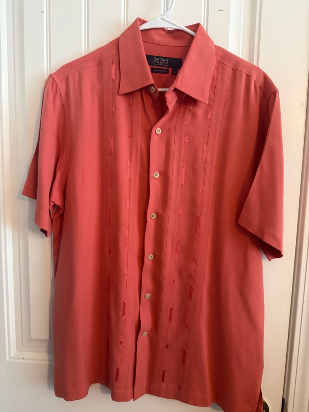 Nat Nast Coral Button-Down Short Sleeve Shirt